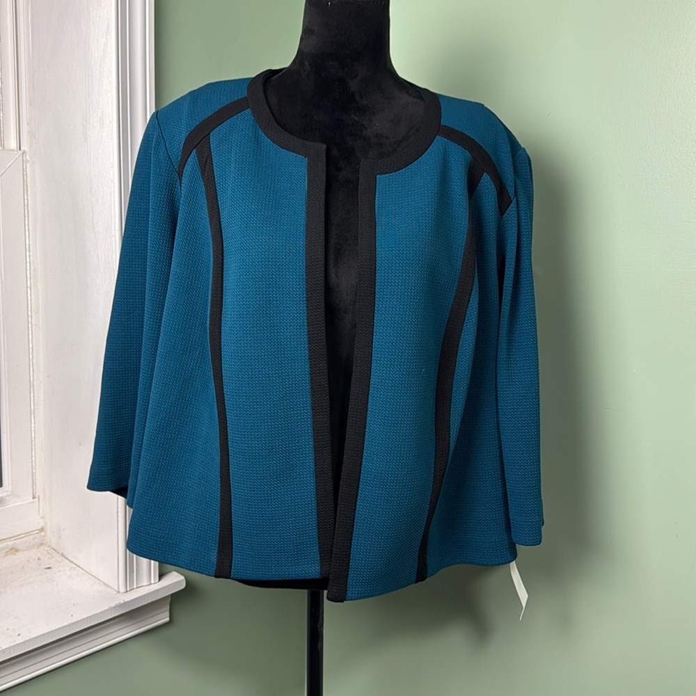 NWT Studio one New York teal and Black jacket 20 W